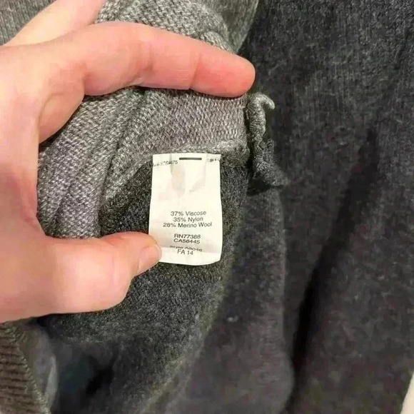 J. Crew Women’s Double Zip Merino Wool Blend Crewneck Sweater Black Gray Size S - Picture 7 of 9